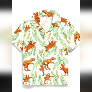 Old Navy Toddler Dinosaur Print Linen Button Down Shirt
